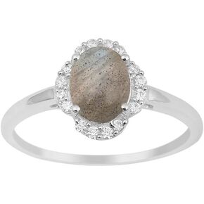 Dainty 925 Sterling Silver Oval Shape 8X6 MM Natural Gemstones Solitaire Accents Women Engagement Proposal Ring