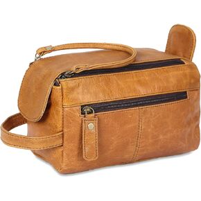 CRAFAT Toiletry Bag for Men - Travel Toiletry Bag for Men - Leather Dopp Kit Shaving Bag for Mens - Gifts for Men Who Have Everything