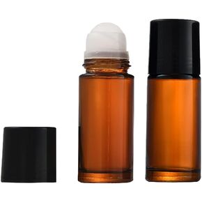 ccHuDE 4 Pcs 50ml Glass Essential Oil Roller Bottles Refillable Roll on Bottles Empty Deodorant Bottle Containers Rollerball Bottles for Fragrance Cosmetics