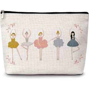 ZIIUFRN Elegant Dancer Gifts for Women, Ballet Lovers Makeup Bag, Dancing Girls Travel Cosmetic Bag for Teacher Friends Sister Girls Birthday Gifts - A21