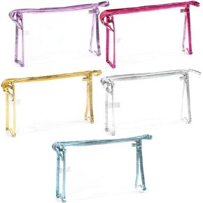 Glamlily Clear Makeup Bags with Zipper, Travel Size Toiletry Bag (9.5 x 6 In, 5 Pack)