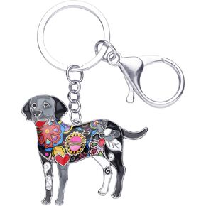 WEVENI Enamel Alloy Labrador Dog Keychain Accessories Pet Jewelry Car Wallet Charms For Women Girls