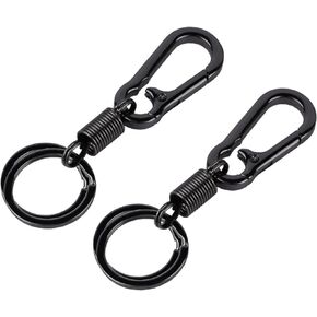 Keychain Clip Key Ring for Men and Women,2Pcs Simple Strong Carabiner Shape Keyfob Key Holder Organizer for Car Keys Finder
