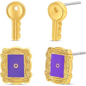 Friends TV Show Fashion Earring 2, 3, 4 Pair Sets - Friends Theme Stud and Dangle Earrings