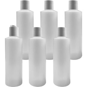 Pinnacle Mercantile 6-Pack Plastic Squeeze Bottles Flip Top 8 oz Refillable Travel Shampoo Soap Lotion Conditioner Made in USA