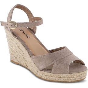 TF STAR Jute rope wedge sandals for women,women platform summer shoes ankle strap espadrille wedge heel sandals