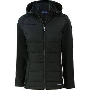 Cutter & Buck Ladie's Evoke Hybrid Eco Softshell Recycled Full Zip Womens Hooded Jacket