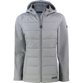 Cutter & Buck Ladie's Evoke Hybrid Eco Softshell Recycled Full Zip Womens Hooded Jacket