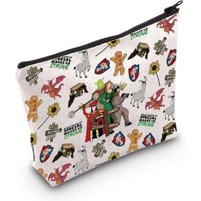 WZMPA Shrek Musical Cosmetic Bag Donkey & Fiona Fans Gift Shrek Character Makeup Zipper Pouch Bag Broadway Shrek Merch (special makes us strong)