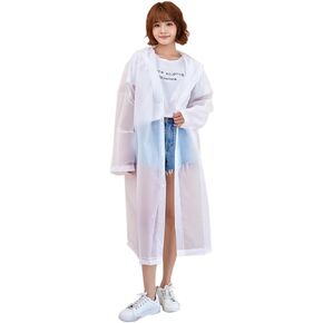 Makonus Rain Ponchos for Adults, Reusable Rain Coat Long Rain Jacket Emergency Raincoat with Hat Brim and Adjustable Sleeves
