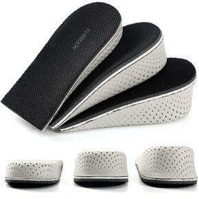 1Pair Memory Foam Invisible Height Increasing Insoles Soft Breathable Heel Lifting Inserts Pain Relief Heel Lift Height Booster for Unisex Men Women