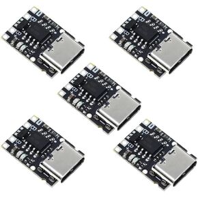 HiLetgo 5pcs TP4057 1A 3.7V Lithium Battery Charging Board with Protection Type-C USB C Li-ion Battery Charging Board Over TP4056