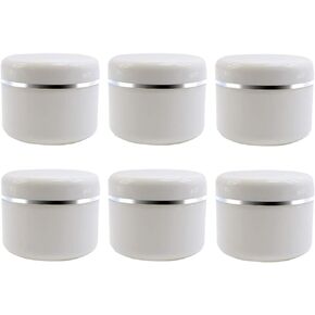 6Pcs 250Ml/8 oz White Empty Plastic Cosmetic Containers With Round Lid For Face Cream DIY Body Scrub Mask Lotion Storage Jar Pot Case