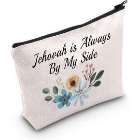 POFULL JW Baptism Gift Jehovah is Always By My Side Cosmetic Bag JW Pioneer Gifts (Jehovah By My Side)