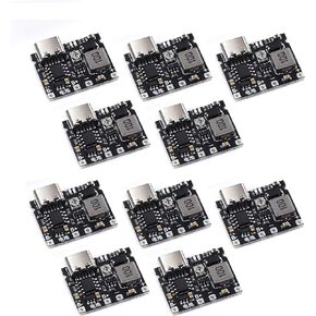 Teyleten Robot 18650 Lithium Li-ion 3.7V 4.2V Battery Charger Board DC-DC Step Up Boost Module TP4056 DIY Kit Parts Type-C 10pcs