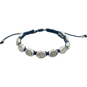Guardian Angel and Saint Michael the Archangel Woven Bracelet | Blue Cord and Silver-Tone Medals | Great Catholic Gift for First Holy Communion and Confirmation