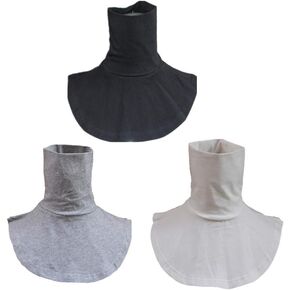 Women's 3 Pieces White Black Gray Womens Mock Turtleneck Dickies Fake Collars Faux Turtleneck Blouse Dickiey Half Shirts