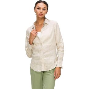 Cali1850 Women's Casual Linen Shirts – Classic Fit 100% Linen Long Sleeve Fitted Button Down Top Collared Blouse