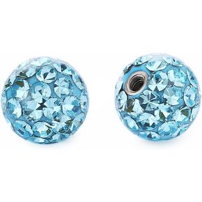 COTTVOTT 2Pcs 4mm(16G) 6mm(14G) 8mm(14G) Body Piercing Jewelry Replacement Sparkling Crystal Screw Balls in Kuwait