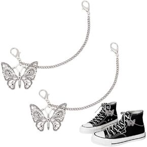 PH PandaHall 2pcs Shoe Charms Chain Metal Shoe Decorative Chains