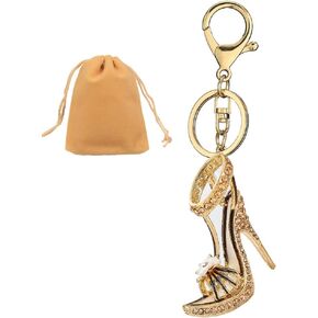 Rhinestone high Heel Keychain Shoe Accessories Charms Bag Purse Pendant Jewelry Alloy Car Key Ring Decorations for Women