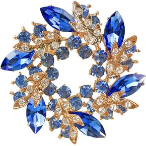 Bauhinia Brooch Pin for Women Flower Brooch Elegant Simulated Crystal Brooches