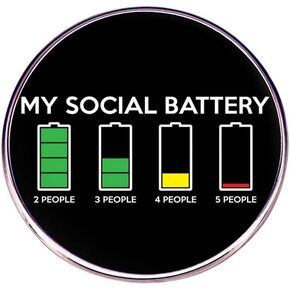 My social battery with people number Enamel Pin colorful badge brooch for backpack