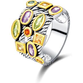 UNY Ring Beautiful Multi CZ Twisted Cable Wire Designer Fashion Brand Vintage Love Antique Womens Jewelry (9)