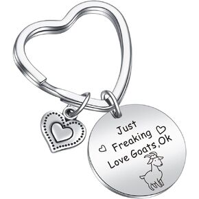 JIUSHUN Goat Farmer Keychain Goat Dad Jewelry Goat Dad Gift Goat Jewelry Goat Keychain Farmer Owner Gift Goat Lover Keychain Goat Whisperer Keychain Crazy Goat Lady Keychain Goat Girl Keychain