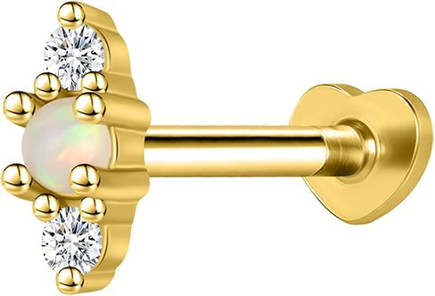 AoedeJ أقراط أوبال من الفضة الإسترليني للنساء 16 جرام أقراط مسطحة الظهر أوبال أقراط مسطحة الظهر أقراط مترابطة داخليًا للنساء in Kuwait