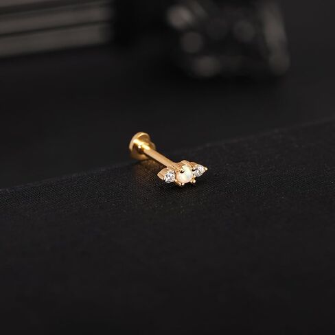 AoedeJ أقراط أوبال من الفضة الإسترليني للنساء 16 جرام أقراط مسطحة الظهر أوبال أقراط مسطحة الظهر أقراط مترابطة داخليًا للنساء in Kuwait