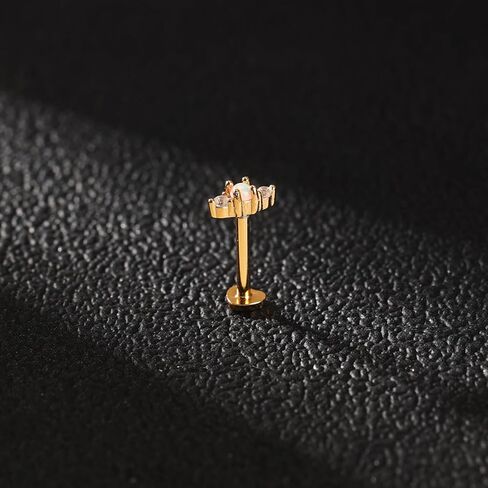 AoedeJ أقراط أوبال من الفضة الإسترليني للنساء 16 جرام أقراط مسطحة الظهر أوبال أقراط مسطحة الظهر أقراط مترابطة داخليًا للنساء in Kuwait