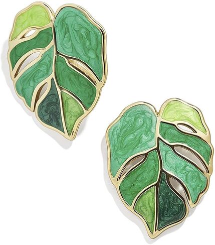 Palm Leaf Earrings for Women Green Leaf Earrings Monstera Leaf Stud Earring Statement Earrings Leaves Plant Earrings Enamel Jewelry Gifts for Women Girls in Saudi Arabia