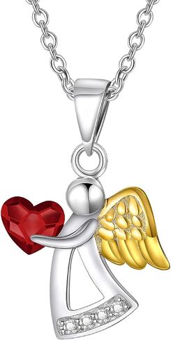 AOBOCO 925 Sterling Silver Guardian Angel Necklace, Birthday Baptism Communion Gifts for Girls Daughter in Saudi Arabia