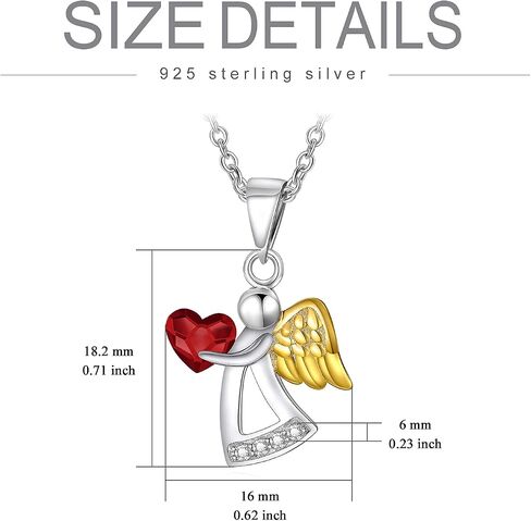 AOBOCO 925 Sterling Silver Guardian Angel Necklace, Birthday Baptism Communion Gifts for Girls Daughter in Saudi Arabia