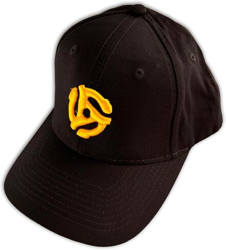 BTC Universe LLC 45 RPM Record Adapter Baseball Cap Black with Yellow 3D Puff Embroidery in Kuwait