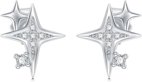 أقراط نجمة القمر 925 من الفضة الإسترلينية لا تسبب الحساسية أقراط متدلية مجوهرات هدايا للنساء والفتيات in Kuwait