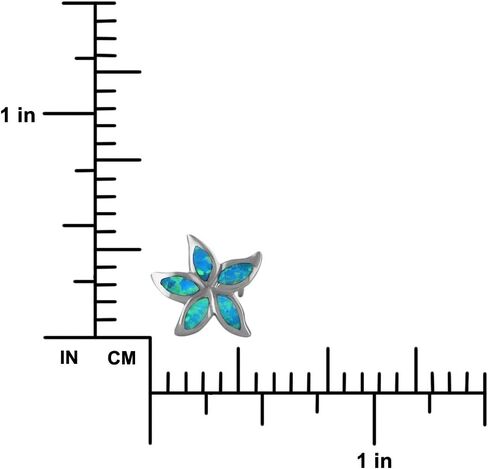 الجنيه الاسترليني الفضة الاصطناعية العقيق الأزرق Plumeria نجم البحر أقراط in Kuwait