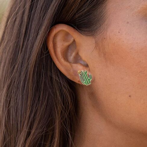 925 Sterling Silver Stud Earring Cactus/Mushroom/Frog/Ladybug/Sun and Moon Flower/Skull/Bear/Whale Earrings Sterling Silver Jewelry for Women in Saudi Arabia
