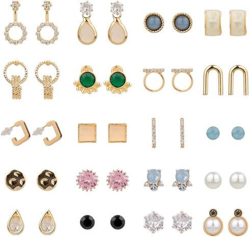 Viewlap Premium Earring For A Month Mirror Box 20pairs Stud Set Earrings for Women, Fashion Jewelry for Special Moments Christmas Valentines Mother's day Gift (+with gift box) in Saudi Arabia