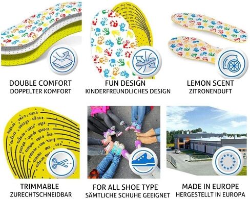Kaps Arieto Cut to Fit Quality Shoe Insoles for Kids, Breathable Prevent Blisters Calluses and Smell Fresh in Saudi Arabia