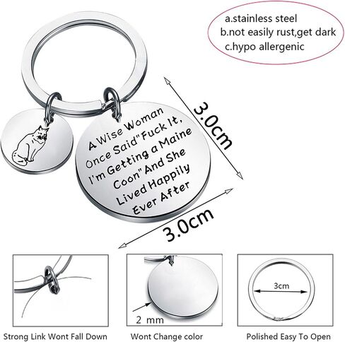 TGBJE Maine Coon Cat Gift Maine Coon Lover Gift Maine Coon Cat Mom Keychain Gift For Woman Cat Pet Lover Gift in Saudi Arabia