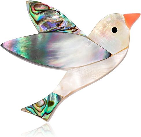 Colourful Bird Brooch Pin for Women Teen Girl Fashion Shell Cartoon Animal Lapel Pins Cute Dress Accessories Birthday Christmas Jewelry Gift in Saudi Arabia