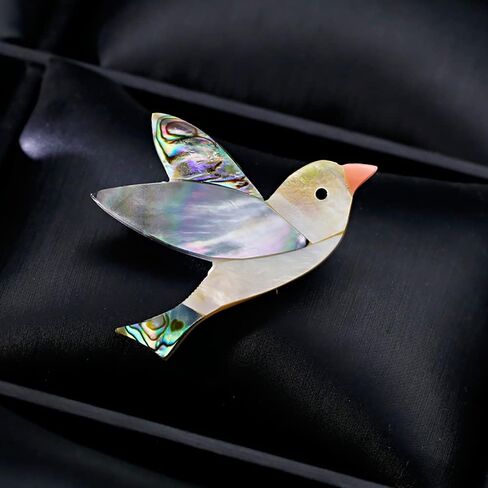 Colourful Bird Brooch Pin for Women Teen Girl Fashion Shell Cartoon Animal Lapel Pins Cute Dress Accessories Birthday Christmas Jewelry Gift in Saudi Arabia