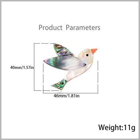 Colourful Bird Brooch Pin for Women Teen Girl Fashion Shell Cartoon Animal Lapel Pins Cute Dress Accessories Birthday Christmas Jewelry Gift in Saudi Arabia