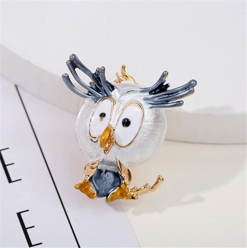 Lovely Owl Enamel Lapel Pin Color Cute Bird Brooches Women Alloy Bird Badge Pin Animal Badge Brooch Party Casual Brooch Pins Gifts in Saudi Arabia