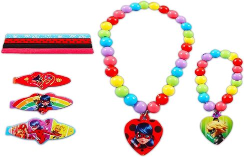 Miraculous Ladybug 15 Piece Accessory Box Set with Jewelry in Box- Necklace, Bracelets, Barrettes, ponies & Elastics in Saudi Arabia