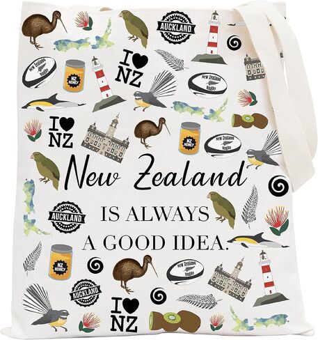 هدية مستوحاة من POFULL New Zealand، نيوزيلندا هي دائمًا فكرة جيدة، حقيبة حمل هدية لمحبي نيوزيلندا (حقيبة حمل نيوزيلندا) in Kuwait