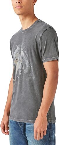 Lucky Brand Men's Idaho Wolf Graphic Tee, Jet Black, Large in Saudi Arabia