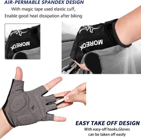 قفازات MOREOK للرجال لركوب الدراجات، قفازات نصف إصبع لركوب الدراجات MTB DH Road Bike Gloves جل وسادة ممتصة للصدمات ومضادة للانزلاق قابلة للتنفس قفازات دراجة نارية جبلية للجنسين والنساء in Saudi Arabia